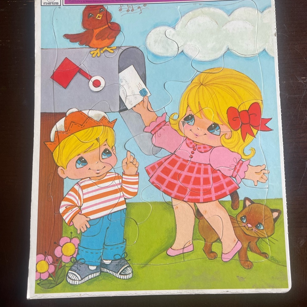 Vintage Kids Puzzle with Cute Characters